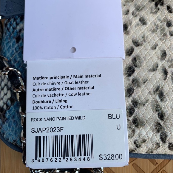 ZADIG & VOLTAIRE
Nano Rock Snake Embossed Leather Crossbody Bag In Blu - Picture 5 of 10